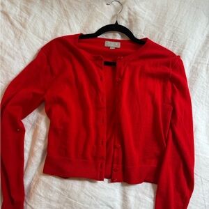 J. Crew Red Cashmere Cardigan
